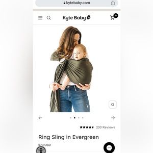 Kyte Baby Ring Sling in Evergreen - EUC
